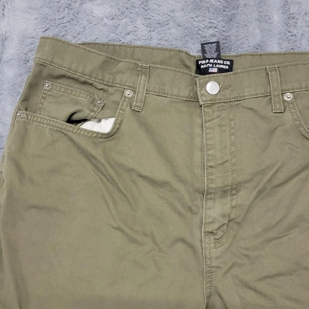 Vintage Polo Jeans‎ Co Ralph Lauren Jeans Mens 36x32 Olive Green Wide Leg Y2K